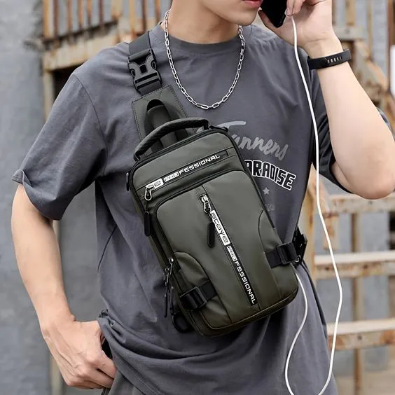 Multipurpose Using Sling Bag For Men & Women Waterproof Backpack Purse Cross Body Bag With Usb Charging Port - Bag